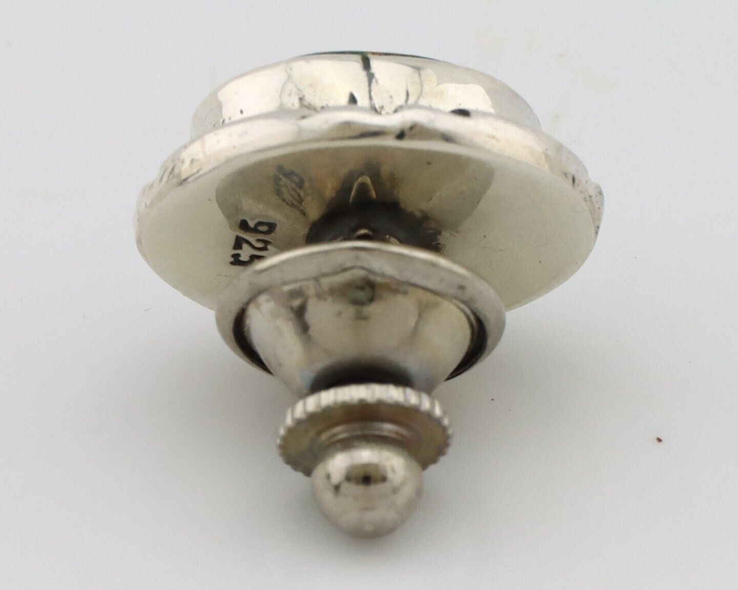 Navajo Tie Tack 925 Silver Natural Mined Turquoise Native American Artist C.80's