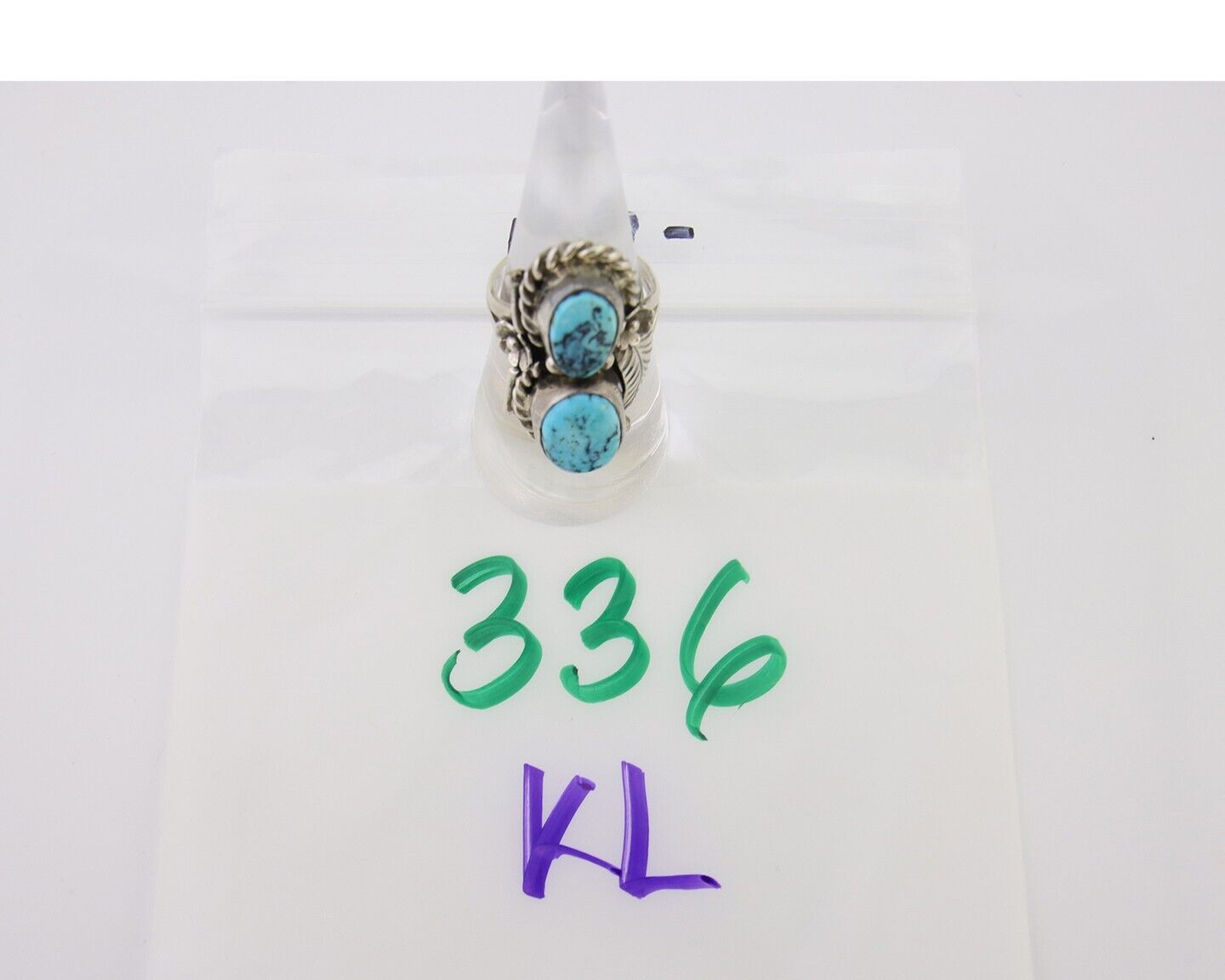 Navajo Ring 925 Silver Natural Blue Turquoise Native American Artist C.80's