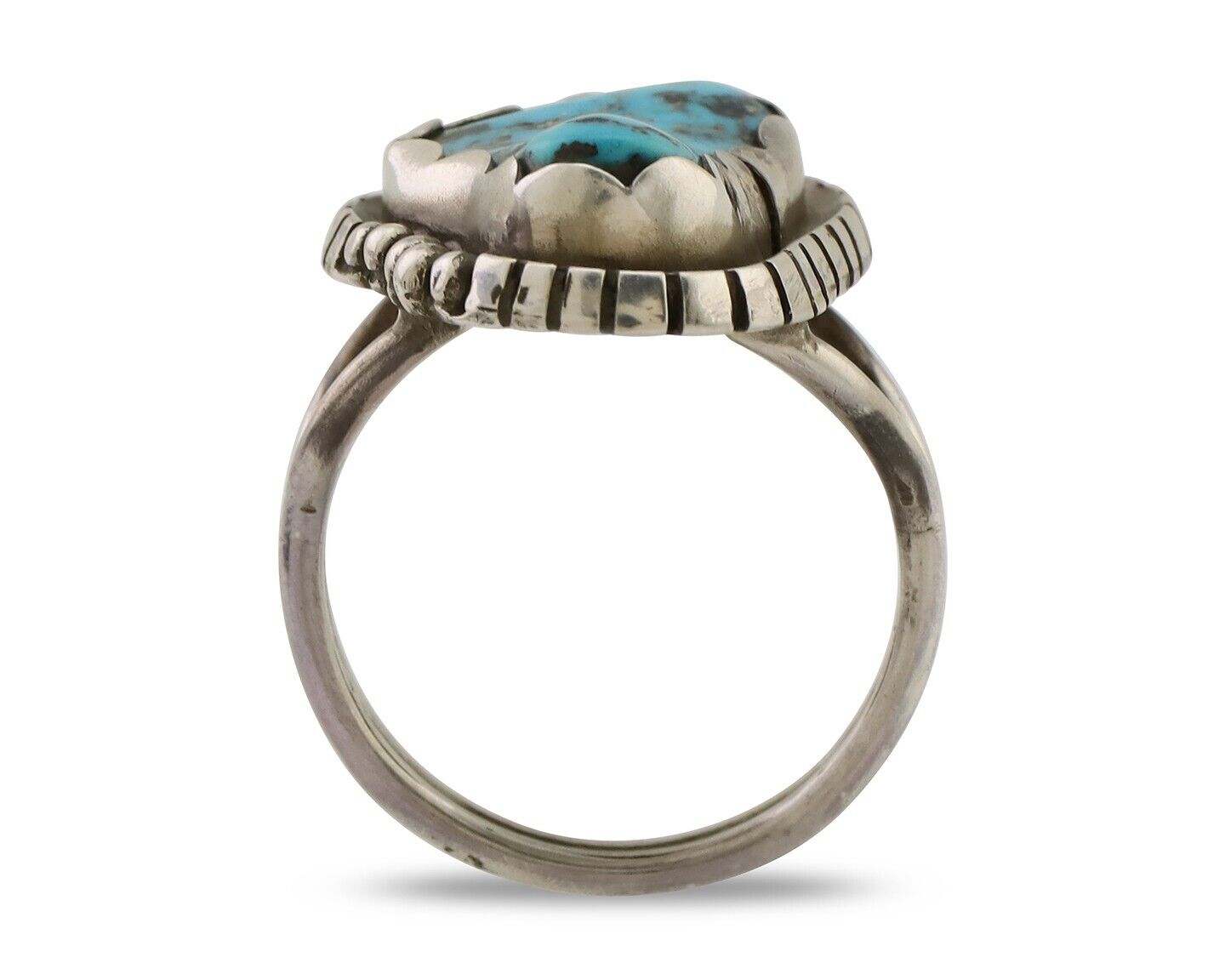 Navajo Handmade Ring 925 Silver Turquoise Signed Tony Guerro C.80's