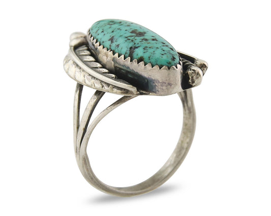 Vintage Navajo Ring 925 Sterling Silver Turquoise Handmade Size 8.5