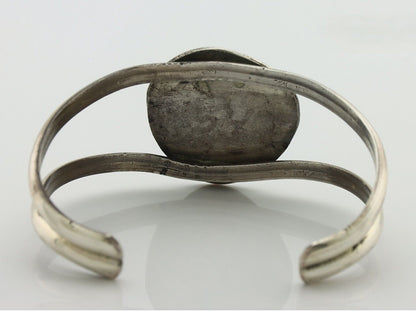 Navajo Bracelet 925 Silver Fox Mine Turquoise Native American Artist C.80's