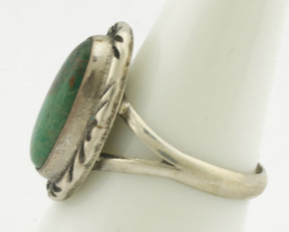 Navajo Ring .925 Silver Natural Turquoise Artist Signed Native American C.80's