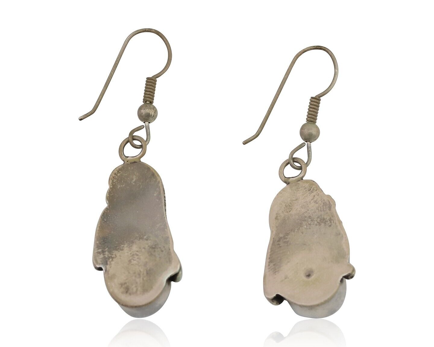 Navajo Handmade Earrings 925 Silver Natural Turquoise Native Artist C.80's