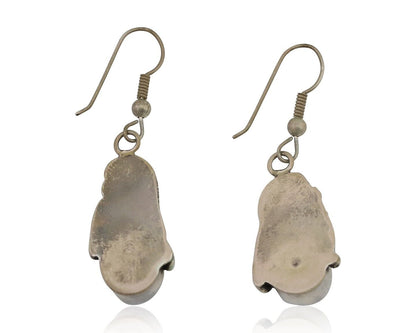 Navajo Handmade Earrings 925 Silver Natural Turquoise Native Artist C.80's