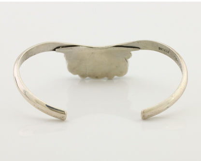 Navajo Bracelet 925 Silver Morenci Turquoise Artist Signed Frank Sandoval C.80's