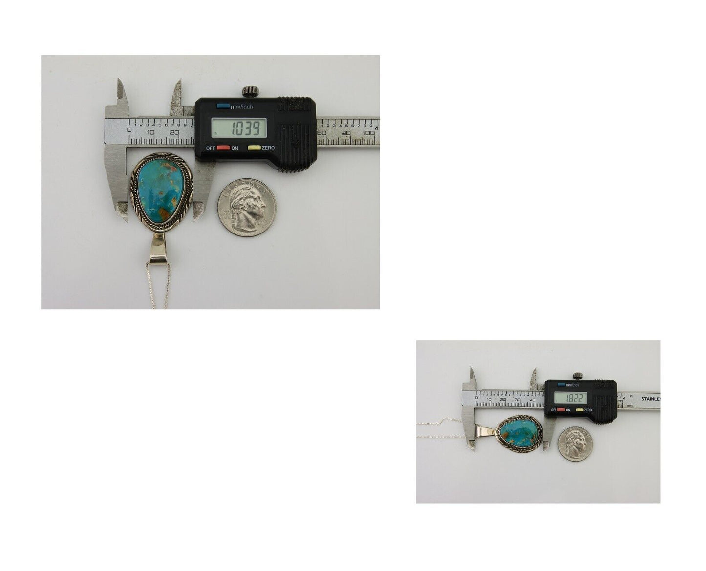 Navajo Necklace 925 Silver Natural Blue Turquoise Artist Signed Mike Begay C.80s