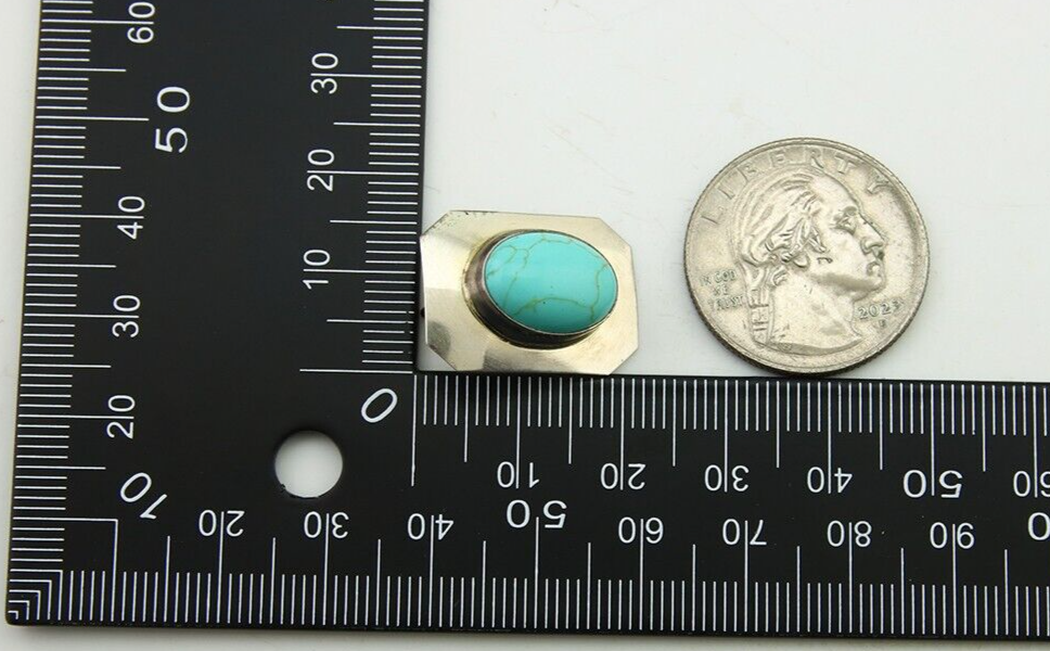 Navajo Earrings 925 Silver Turquoise Native American Artist C.80's