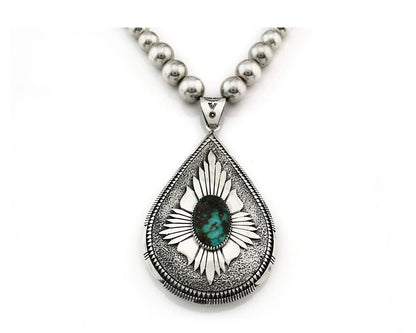 Navajo Necklace Blue Turquoise Vintage Handmade Signed EDDY CHACO C.80's
