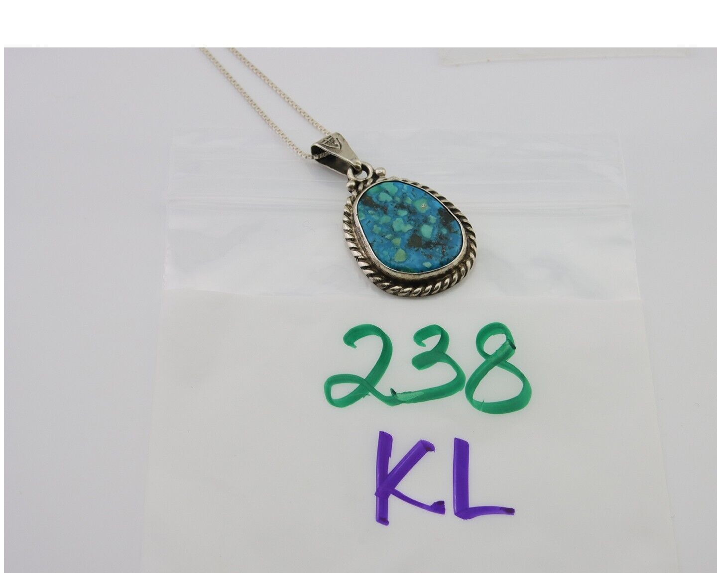 Navajo Necklace 925 Silver Natural Blue Turquoise Artist Signed M Montoya C.80's