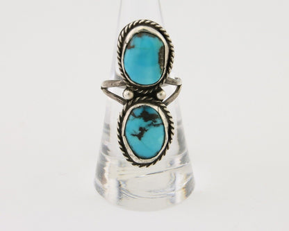 Navajo Ring 925 Silver Natural Blue Turquoise Native American Artist C.80's