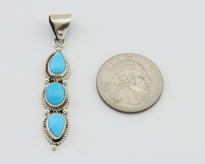 Navajo Necklace 925 Silver Natural Turquoise Artist Kathllen Chavez C.80's