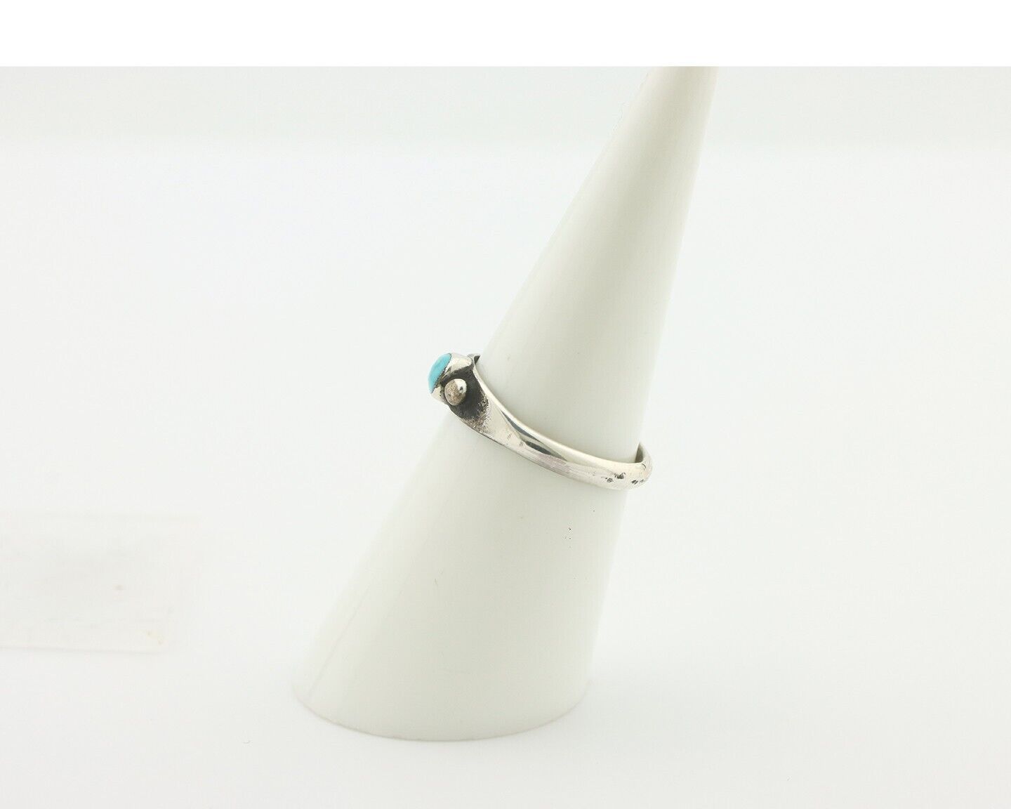 Navajo Ring .925 Silver Sleeping Beauty Turquoise Native American Artist C.80's