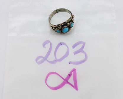 Navajo Ring 925 Silver Turquoise Artist Signed E SkyStone Creations C.80's