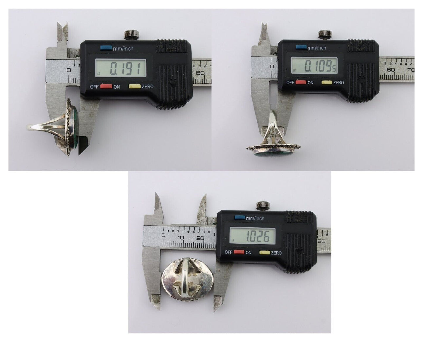 Navajo Ring 925 Silver Turquoise Signed William Denetdale Size 6.5 C.80's