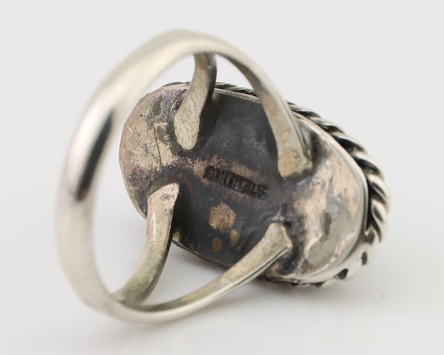 Navajo Handmade Ring 925 Silver Turquoise Native American Artist C.80's
