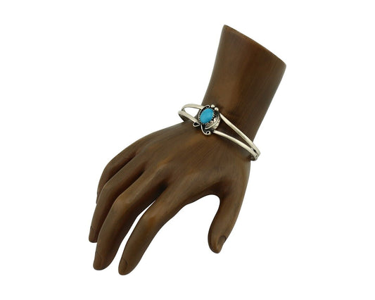 Navajo Slave Bracelet 925 Silver Natural SB Turquoise Native American C.80's