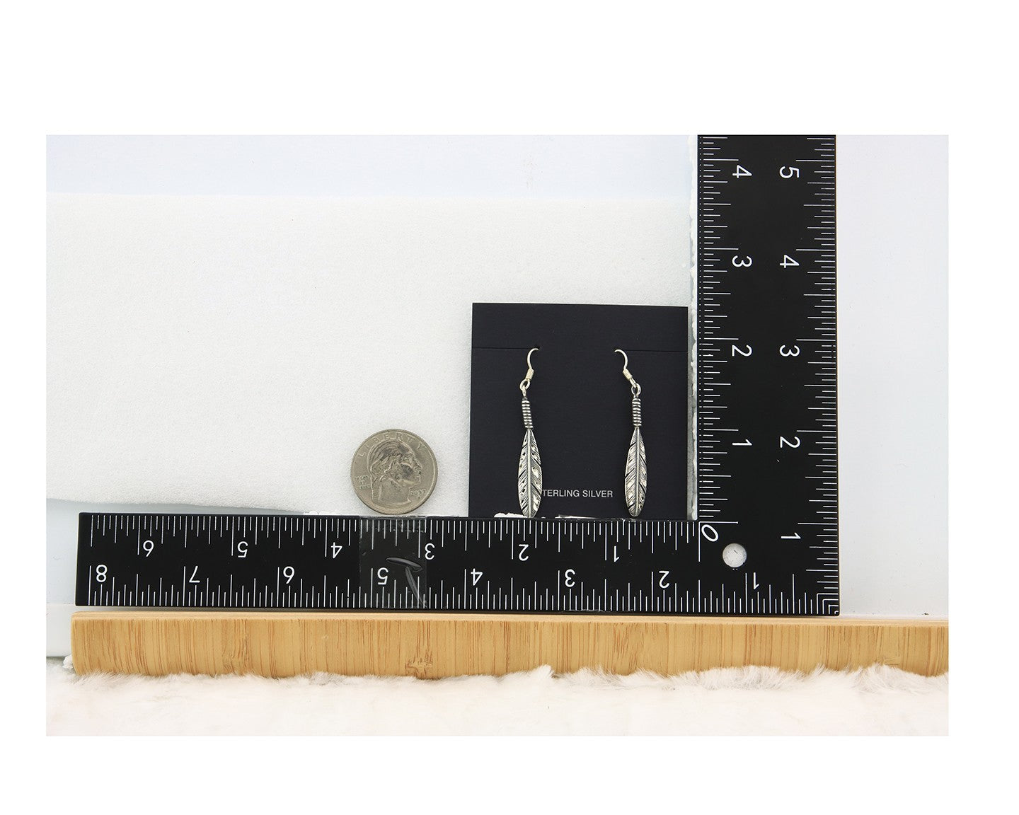 Navajo Eagle Feather Earrings Sterling Silver Dangle Vintage