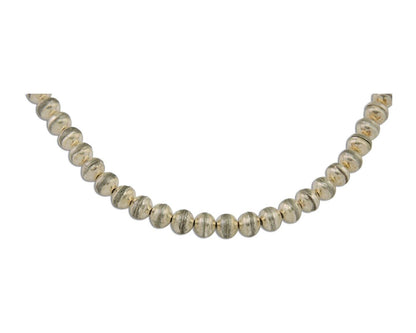 Navajo Bead Necklace 925 Silver Turquoise Native American Artist C.80's
