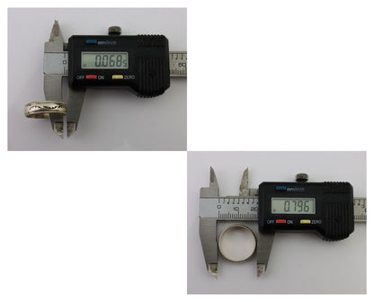 Navajo Hand Stamped Band 925 Silver 6.0 mm Native Artist Size 7.5 C.80's