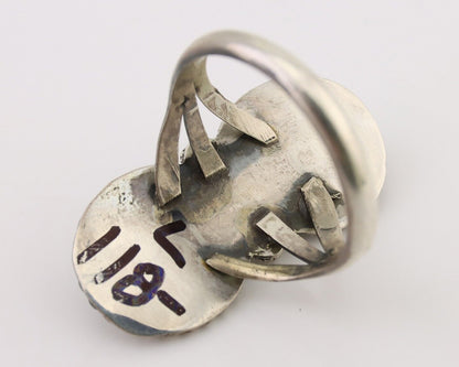 Navajo Handmade Ring 925 Silver Natural Turquoise Native American Artist C.80's