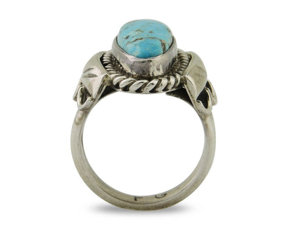 Navajo Ring .925 Silver Turquoise Artist Signed Fred Guerro C.80's