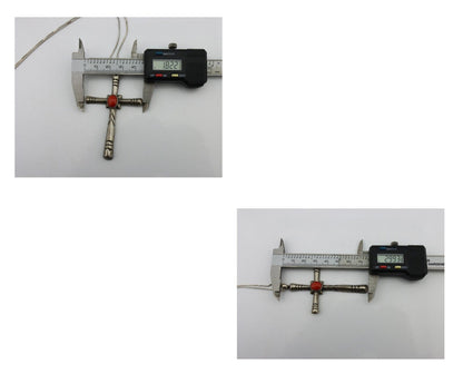 Navajo Cross Pendant 925 Silver Natural Coral Artist Signed De Chelly C.80's