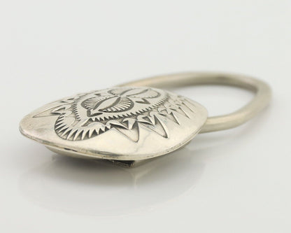 Navajo Hand Stamped Key Chain .925 Silver Handmade Native American Artist C.80's