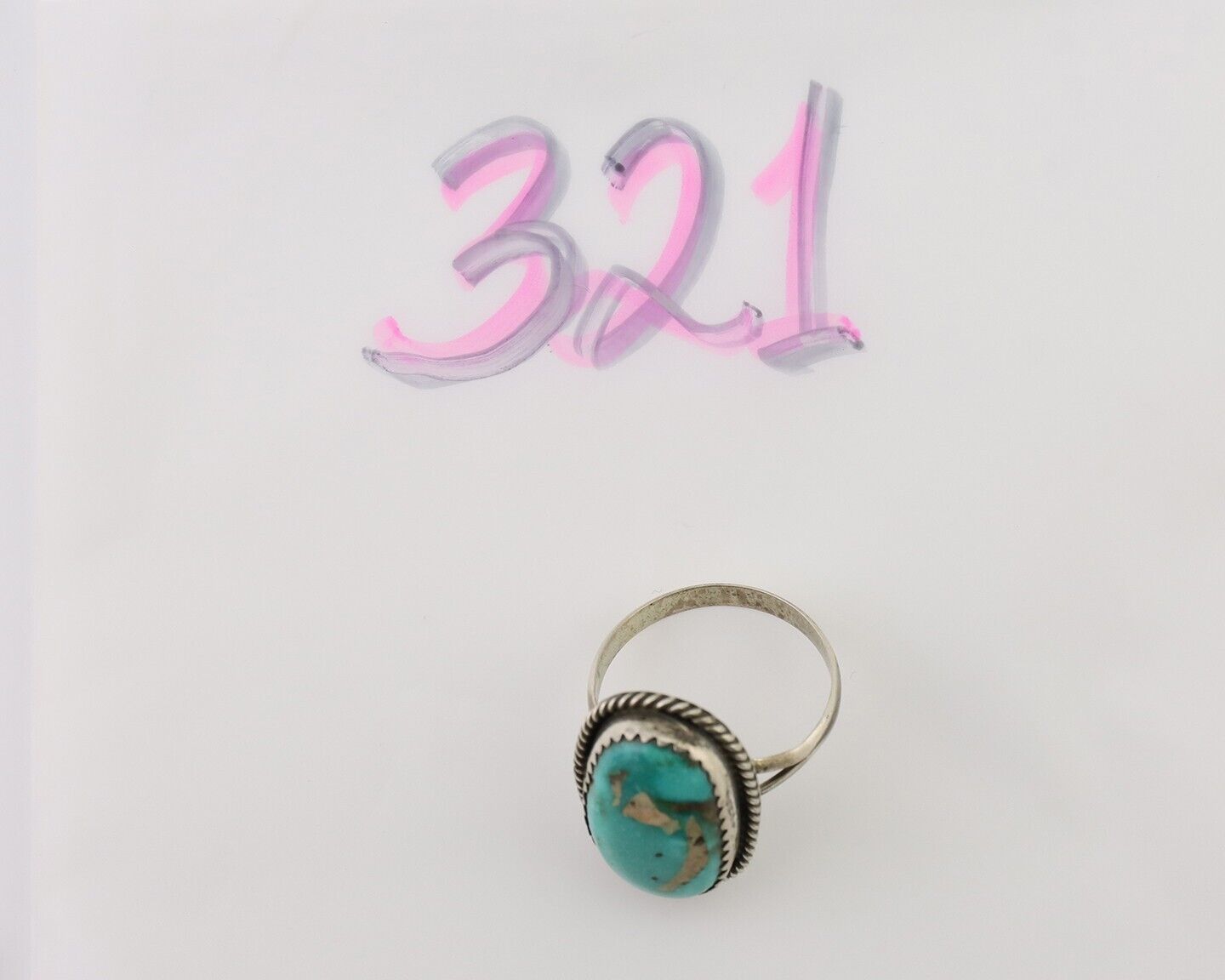 Navajo Handmade Ring 925 Silver Turquoise Native American Artist C.80's