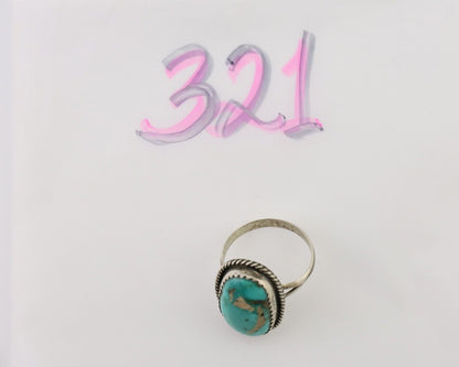 Navajo Handmade Ring 925 Silver Turquoise Native American Artist C.80's