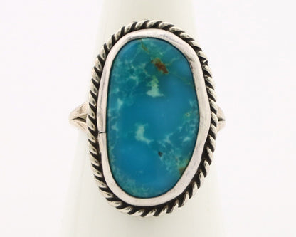 Navajo Ring 925 Silver Blue Gem Turquoise Native American Artist C.80's
