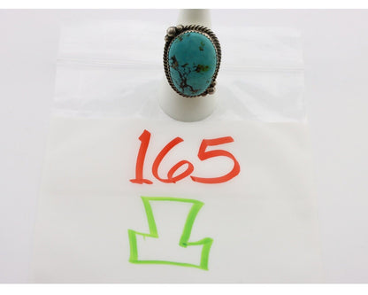 Navajo Ring 925 Silver Blue Turquoise Native American Artist C.80's