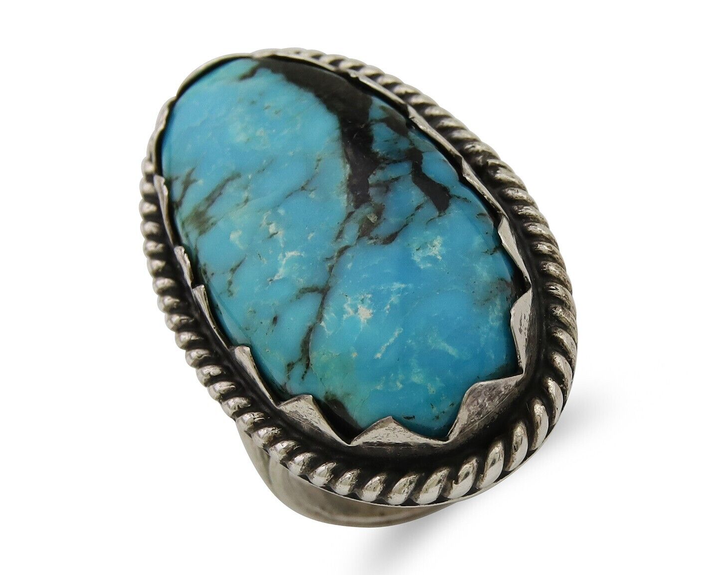 Navajo Handmade Ring 925 Silver Turquoise Native American Artist C.80's
