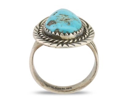 Navajo Handmade Ring 925 Silver Turquoise Native American Artist C.80's