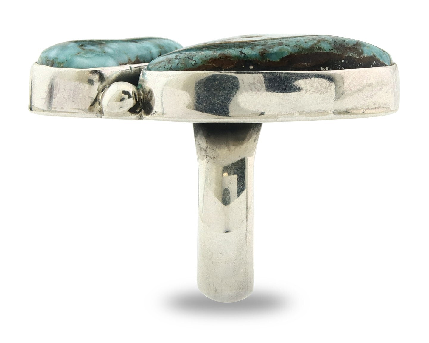 Vintage Navajo Ring 925 Sterling Silver Turquoise Signed David Zachary Size 8.0