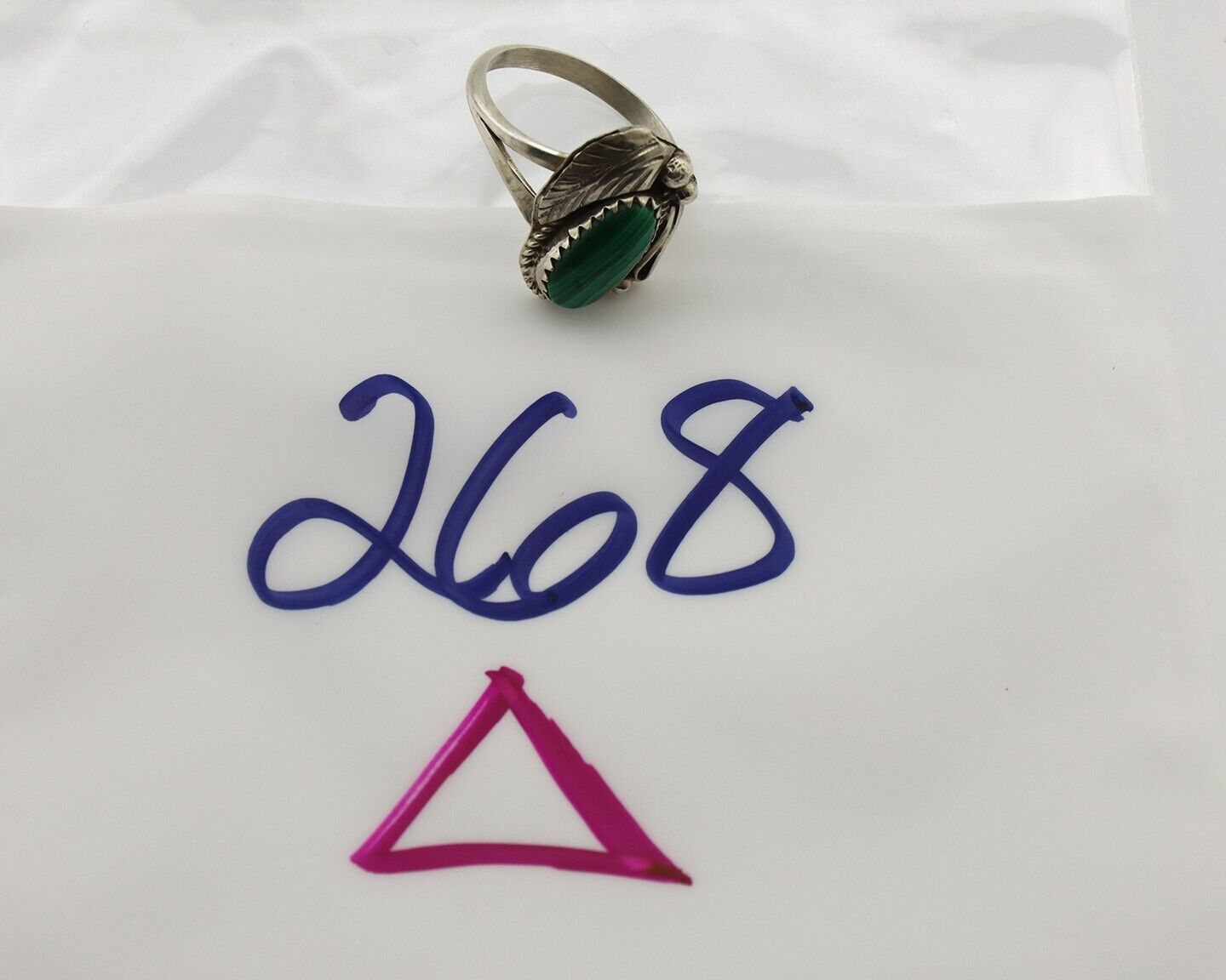 Navajo Ring 925 Silver Natural Mined Malachite Artist Signed Justin Morris C.80s