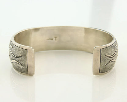 Navajo Cuff Bracelet 925 Sterling Silver Vintage Handmade Signed Florence TAHE