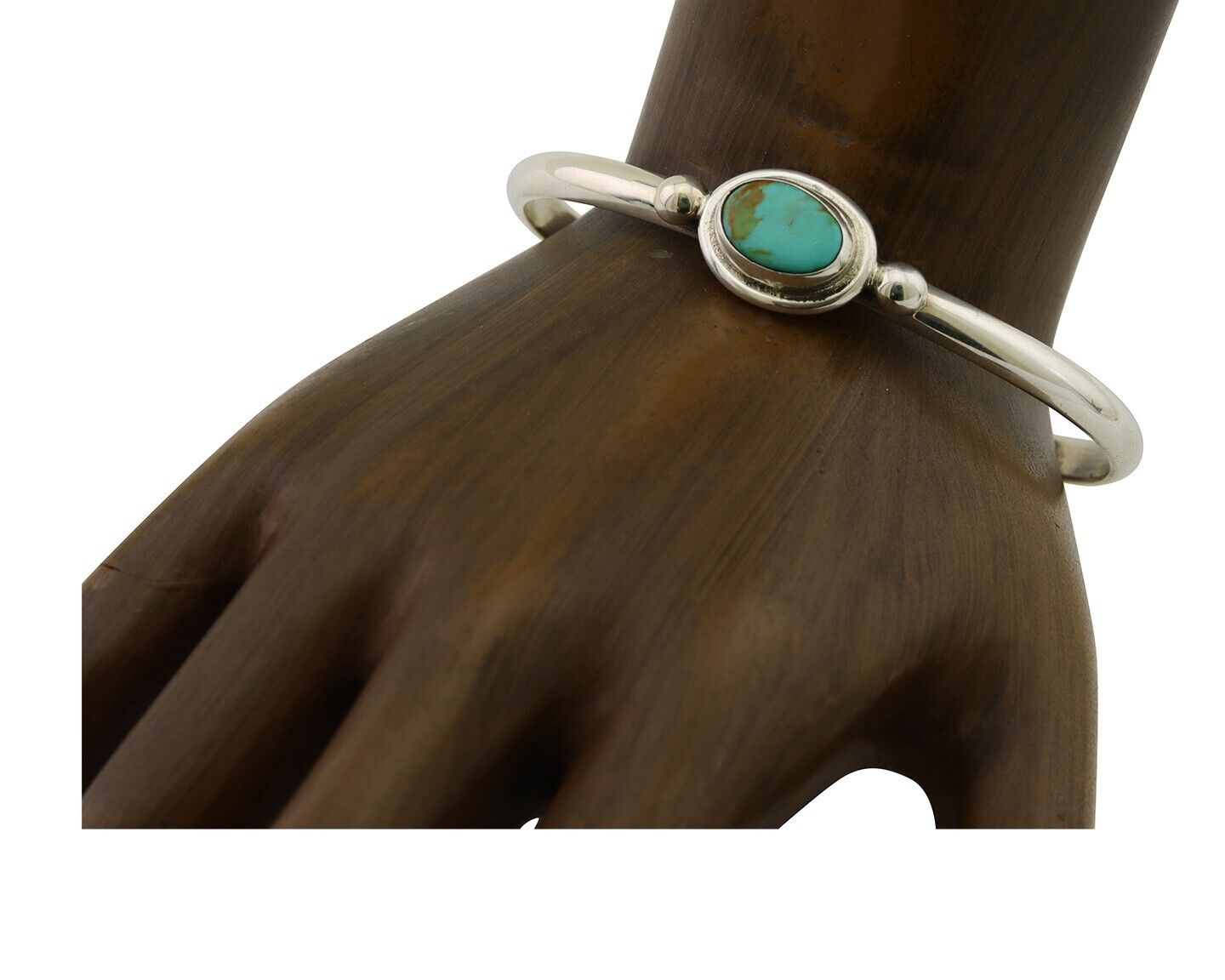 Navajo Kingman Turquoise Bracelet 925 Silver Artist Native American C.80's