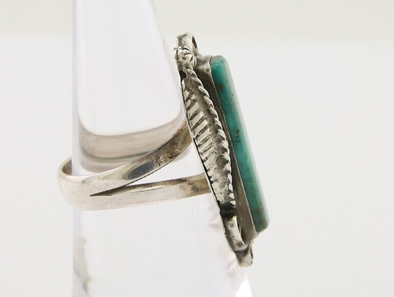 Navajo Handmade Ring 925 Silver Natural Turquoise Native Artist C.80's