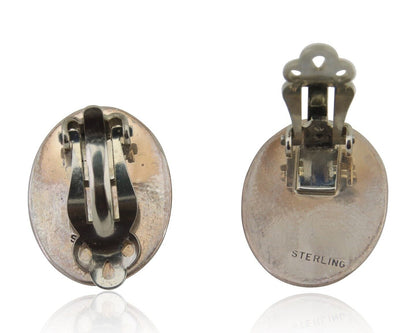 Navajo Paw Earrings 925 Silver Blue Turquoise Native American Artist C.80's