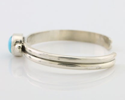 Navajo Cuff Bracelet 925 Silver Natural Blue Turquoise Native American C.80's