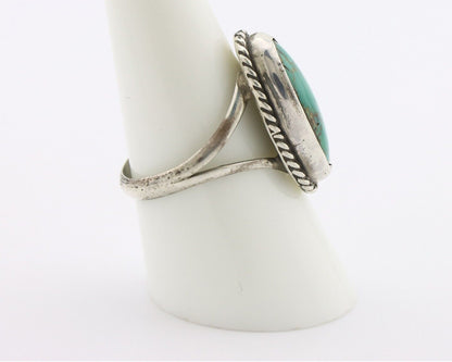 Navajo Ring .925 Silver Natural Kingman Turquoise Native American Signed C.80's