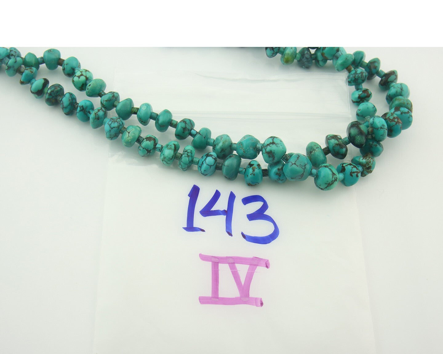 Vintage Bead Necklace 925 Siilver Spiderweb Turquoise Handmade Santo Domingo