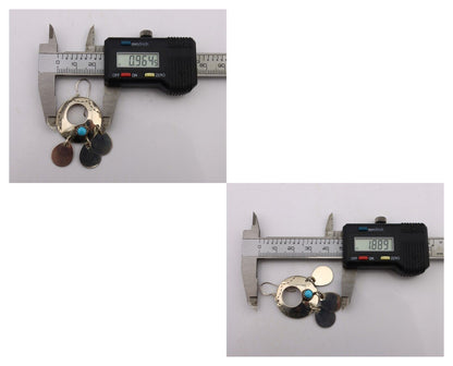 Navajo Dangle Handmade Earrings 925 Silver Blue Turquoise Native Artist C.80's