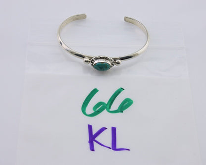 Navajo Bracelet 925 Silver Natural Turquoise Native American Artist C.80's