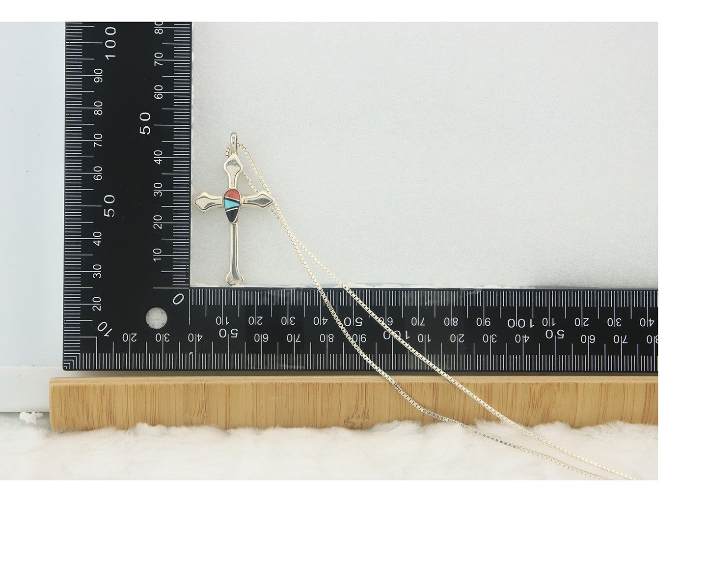 Navajo Cross Necklace Sterling Silver Authentic Natural Gemstones Signed M