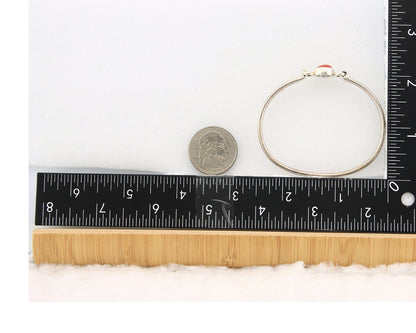 Navajo Bracelet Sterling Silver Natural Red Coral Artist Signed Sunrise