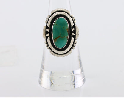 Navajo Ring 925 Silver Turquoise Signed William Denetdale Artist Sz 7.0 C.80's