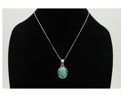 Navajo Necklace 925 Silver Arizona Turquoise Handmade Signed Gecko C.90's