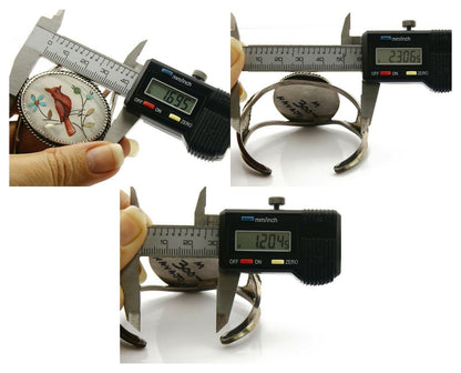 Navajo Natural Gemstone Bracelet 925 Silver Artist Native American Inlaid C.1975