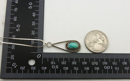 Navajo Necklace 925 Silver Natural Turquoise Artist Native American C.80's